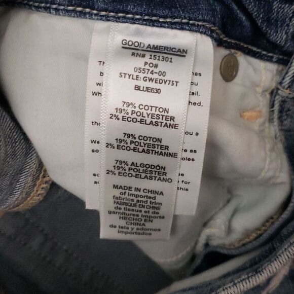 Good American Fringe Hem Chic Edgy Feminine Streetwear Straight Leg Size 26 - Picture 3 of 6